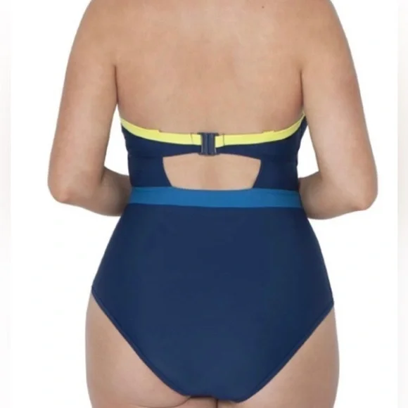 CURVY KATE Blue|Yellow Accent One piece Swimsuit 34DDD - Picture 2 of 9